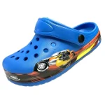 Blue 'Light Up Heel' Race Cars Clogs